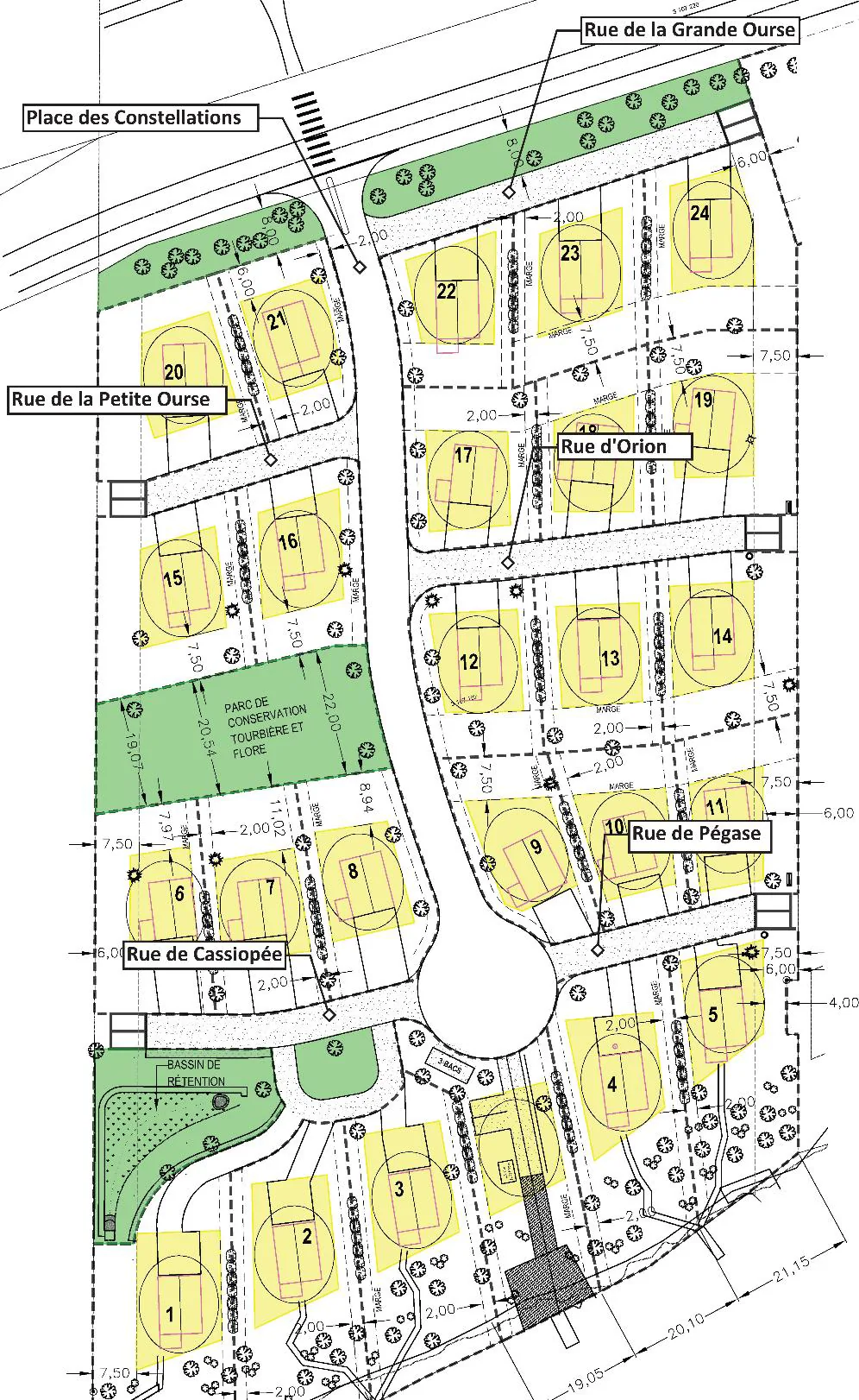 Plan de toponymie du quartier